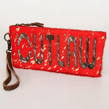 American Darling ADBG344CO Wristlet Hair On Genuine Leather women bag western handbag purse